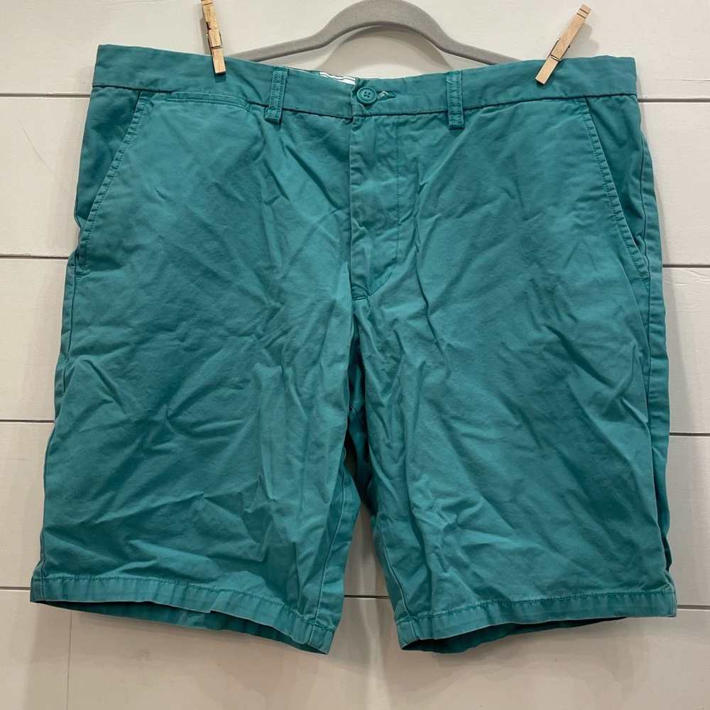 Teal Men’s Flat Front Chino Shorts, Size 38